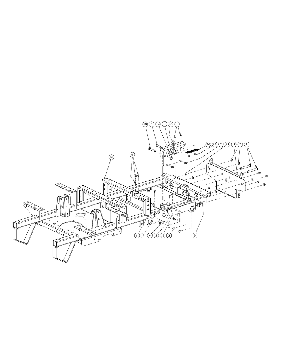 Frame Assembly Diagram and Parts List for M72-KW (53AI8CT8050-37HP-OHV)(2009 & Before) Cub Cadet Lawn Tractor